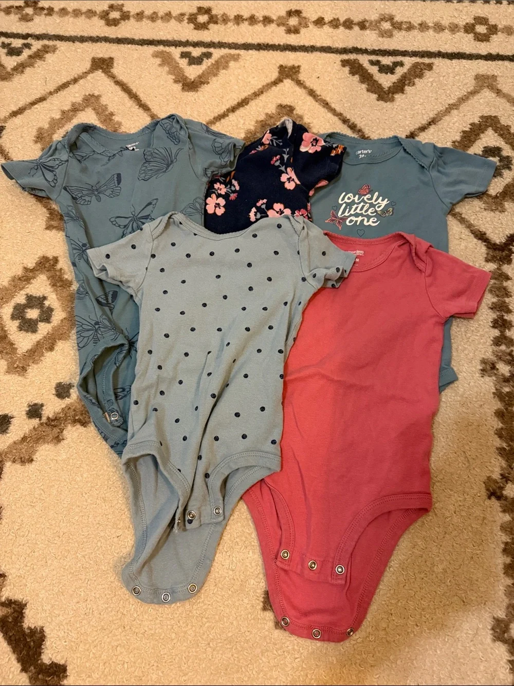 Carter's Baby One-Piece Bodysuit Pack - Teal, Navy, Dusty Blue, Rose
